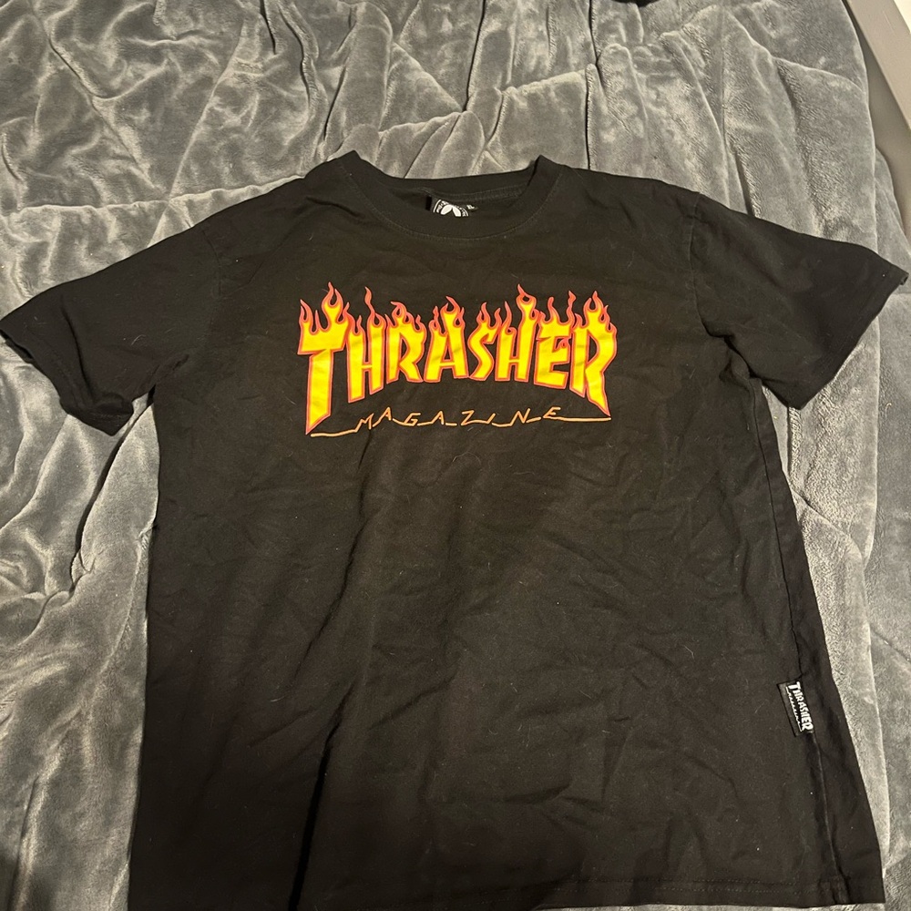 Thrasher Black Graphic T-Shirt for Men